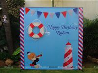 A cute sailor theme backdrop for your little sailor man.