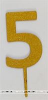 Five Cake Topper (Gold)