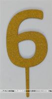 Six Cake Topper (Gold)