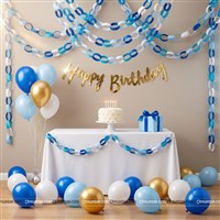 Blue Loop Birthday bunting kit