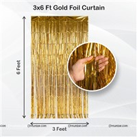 Gold and White Rosettes & Foil Curtain Kit