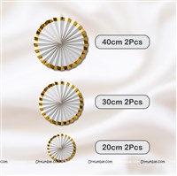 Gold and White Rosettes & Foil Curtain Kit