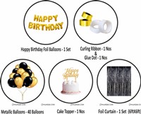Black Curtain Gold Foil Balloon Kit