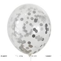Silver Confetti Balloons (Pack of 5)
