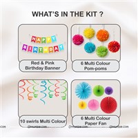 Multicolor Paperfan with Pom Pom kit