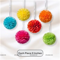 Multicolor Paperfan with Pom Pom kit