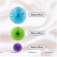 Multicolor Paperfan with Pom Pom kit