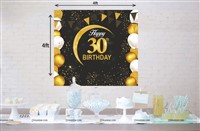 Black 30th Backdrop