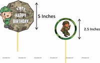 Army Theme Swirls and Cup Cake Toppers Kit