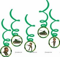 Army Theme Swirls and Cup Cake Toppers Kit