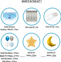 Blue Cradle Ceremony Backdrop Banner Kit (Pack of 66 pcs)