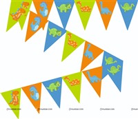 Dinosaur Theme Triangle Bunting (10 ft )
