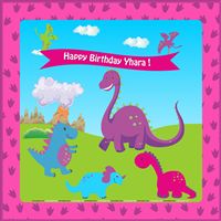 Pink Dinosaur Party Backdrop