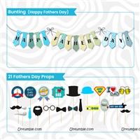 Father's Day Decor With Happy Father's Day Bunting and Photobooth Props