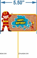Fire Man Cup Cake & Cake Toppers