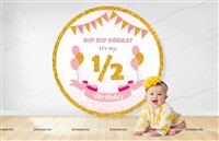 Half Birthday Backdrop ( Pink )