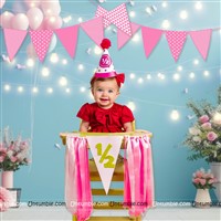 High Chair Decor for Girls Half Birthday