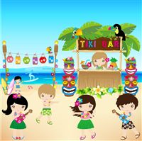 Hawaiian Party theme Backdrop