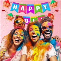 Happy Holi Colourful Banner