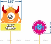 Monster Cake & cup cake topper