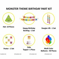 Monster theme Super saver birthday decoration kit (Pack of 58 pieces)