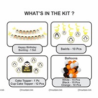Penquin Theme Swirls Cup Cake Toppers Kit