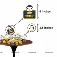 Penquin Theme Swirls Cup Cake Toppers Kit