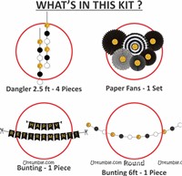 Retirement Black and Gold Kit with Paper Fans