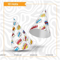 White Super Hero Hats