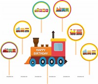 Train Cake & cup cake topper
