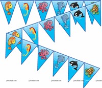 Underwater Theme Triangle Bunting (10ft )