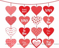 Heart shaped printed Danglers 