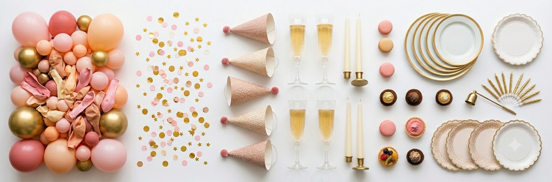 Party flat lay