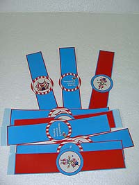 Circus Birthday theme Wristbands