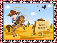 Cowboy Birthday theme Backdrop