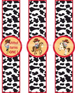 Cowboy Birthday theme Wristbands