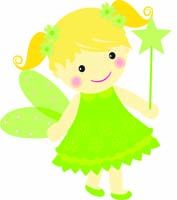 Green fairy with flowers - posters