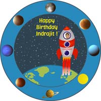 Blue round table cover