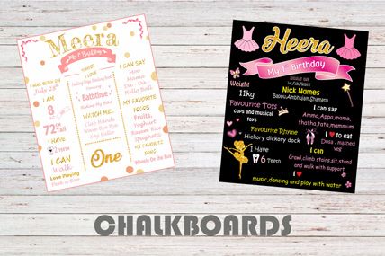 Customized Chalkboard posters for kids birthdays