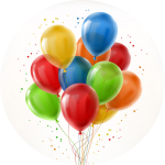 Foil and latex balloons in various shapes and sizes