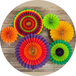 Paper fan decorations for birthdays