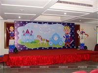 When your little prince is turning one, its apt to celebrate like royalty. This birthday setup has a Little Prince cutouts on either side of the backdrop with his sword and on his steed. His castle and carriage are shown with the Little Prince in all his glory.