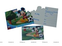 MICKEY DIE-CUT INVITATION & ENVELOPES