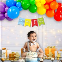 1st Birthday Multicolour Decor Pack (Pack of 21 pcs)