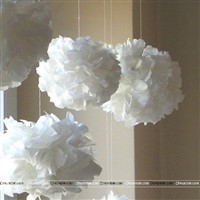 10inch White Paper Pom poms