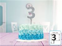Three Cake Topper (Silver)