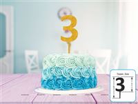 Three Cake Topper (Gold)