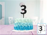 Three Cake Topper (Black)
