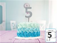 Five Cake Topper (Silver)