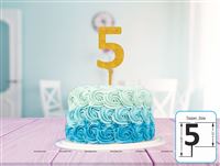Five Cake Topper (Gold)